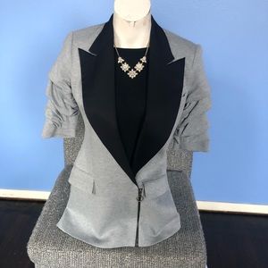 Robert Rodriguez Ruched Gray Boyfriend Blazer